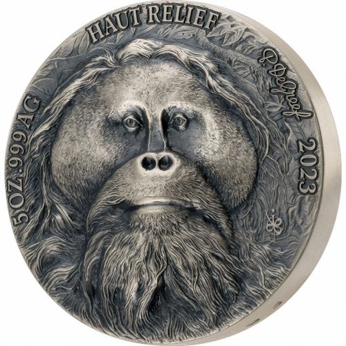 Ivory Coast 2023 5000 Francs Big Five – Orangutan- 5 Oz silver coin