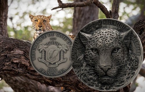 Ivory Coast 2023 Mauquoy Haut Relief - Big Five - LEOPARD 1 Oz silver coin