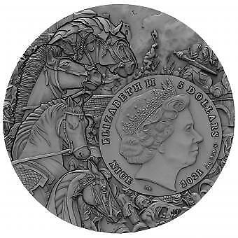 Niue 2021 5$- Four Horsemen of the Apocalypse - Pale Horse - 2 Oz silver coin