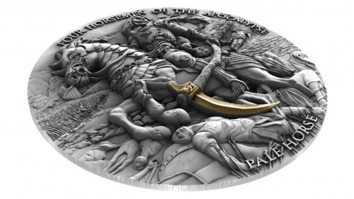 Niue 2021 5$- Four Horsemen of the Apocalypse - Pale Horse - 2 Oz silver coin