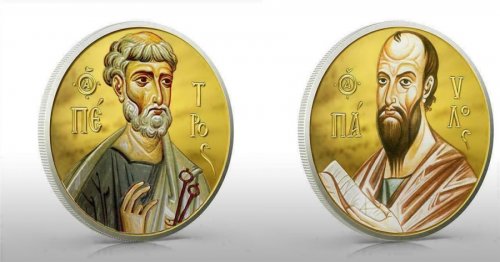 Niue 2010 2$ Apostles Peter and Paul 2 x 1Oz Silver GOLD Plating Coin Set