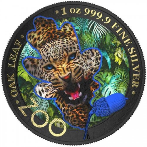 Germania 2019 5 Mark The Oak Leaf - Zoo Series - Jaguar - 1 Oz Silver Coin