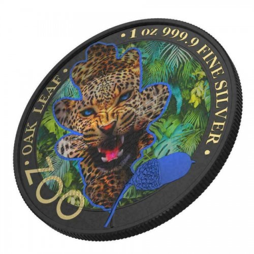 Germania 2019 5 Mark The Oak Leaf - Zoo Series - Jaguar - 1 Oz Silver Coin