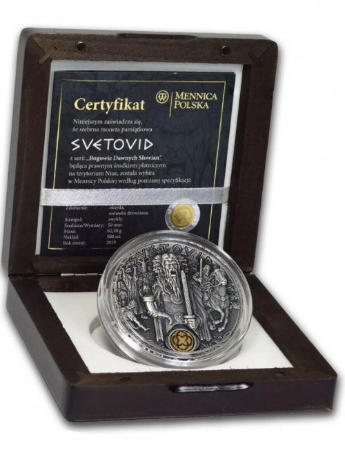 Niue 2019 2$ SVETOVID Slavic Gods Antique Finish 2 Oz silver coin