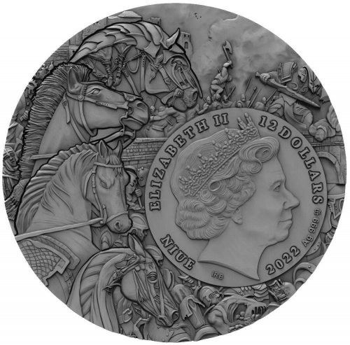 Niue 2022 12$ Four Horsemen of the Apocalypse 5 oz Antique finish Silver Coin