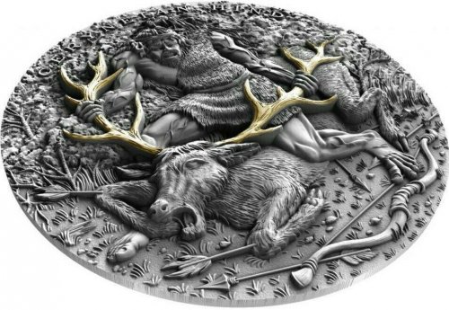 Niue 2020 5$ CERYNEIAN HIND Twelve Labours of Hercules Antique 2 Oz Silver Coin