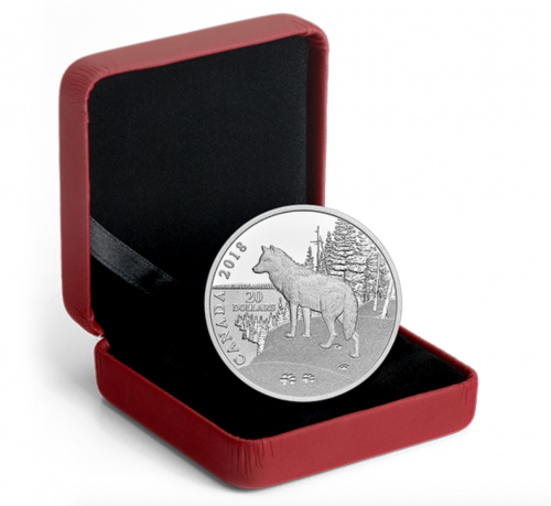 Canada 2018 20$ Nature Impressions - Wolf 1 Oz Silver Coin