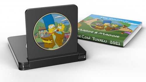 Tuvalu 2021 1$ - The Simpsons-Marge & Maggie Day- 1 Oz Silver Coin