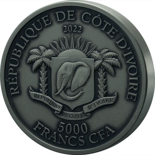 Ivory Coast 2022 5000 Francs Big Five – King Cobra- 5 Oz silver coin