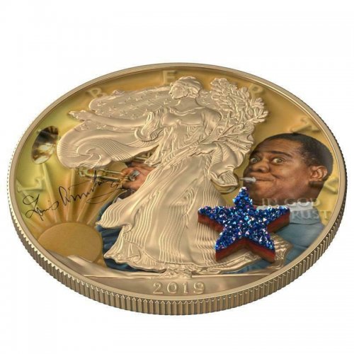 USA 2018 $1 Liberty Music Super Star - Louis Armstrong 1 Oz Silver Coin