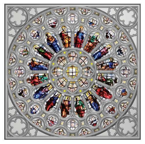 Solomon 15$ ROSE WINDOW OF WESTMINSTER ABBEY Glass Windows 150gr silver coin