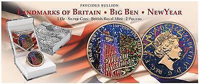 UK 2017 2 Pounds Landmarks of Britain Big Ben New Year 1 Oz Silver Coin