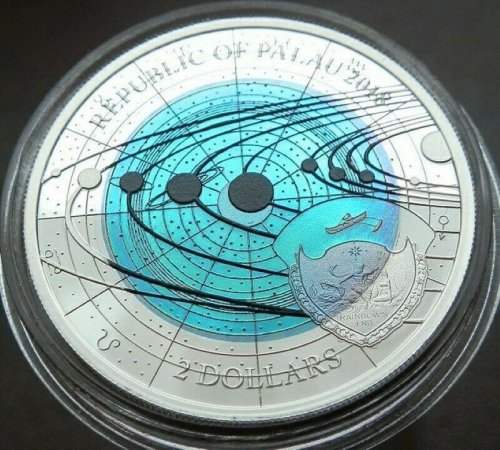 Palau 2018- 2$ - Solar System - Uranus -Silver and Niobium coin