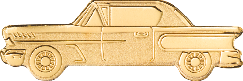 Palau 1$ - Special Shapes Gold - Golden Classic Car coin