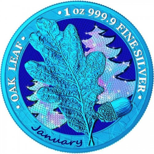 Germania 2019 5 Mark Oak Leaf - 12 Months Series - January 1 Oz Silver Coin