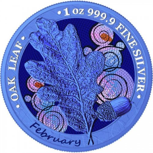 Germania 2019 5 Mark Oak Leaf - 12 Months Series - February 1 Oz Silver Coin