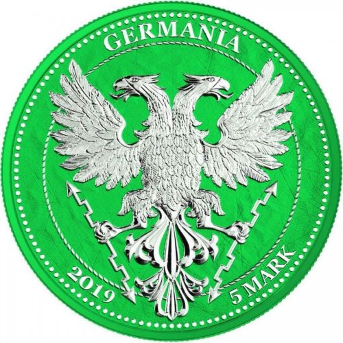 Germania 2019 5 Mark Oak Leaf - 12 Months Series - April 1 Oz Silver Coin