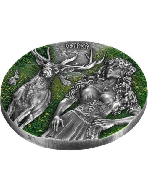 Germania 2023 10 Mark Valkyries: Ostara 2 Oz Antique Finish Silver Coin