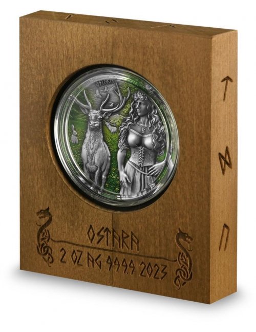 Germania 2023 10 Mark Valkyries: Ostara 2 Oz Antique Finish Silver Coin