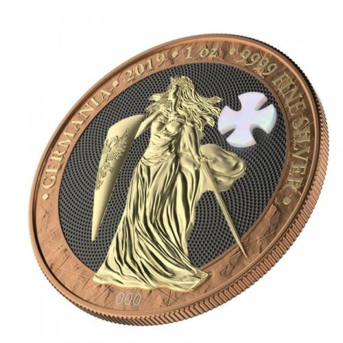 Germania 2019 5 Mark Germania - Mother of Pearl Cross 1 Oz silver coin No:005