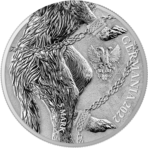 Germania. 5 Mark 2022 Germania Beasts - Fenrir 2x1 Oz Silver Coin