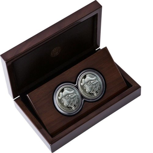  South Africa 2021 Big Five Buffalo Set 2x1 Oz Silver Double Proof Coin