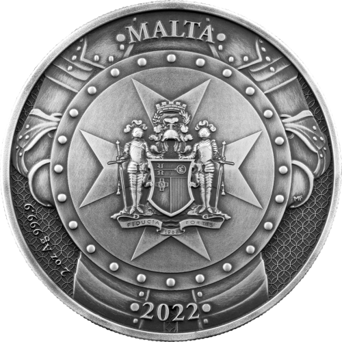 Malta 2022 10euro Knights of the past 2 Oz Silver High Relief Coin