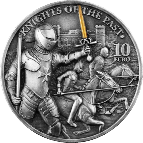 Malta 2021 10euro Knights of the past 2 Oz Silver High Relief Coin