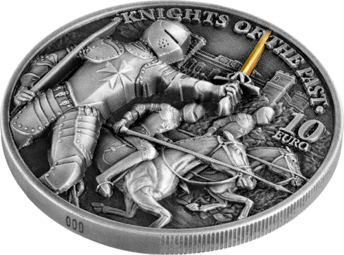 Malta 2021 10euro Knights of the past 2 Oz Silver High Relief Coin