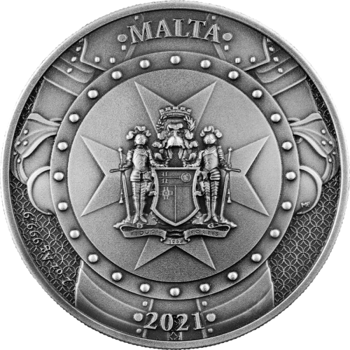 Malta 2021 10euro Knights of the past 2 Oz Silver High Relief Coin