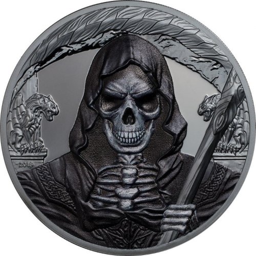 Equatorial Guinea 2018 1000 Francs GRIM REAPER Dark Side 1 Oz Silver Coin