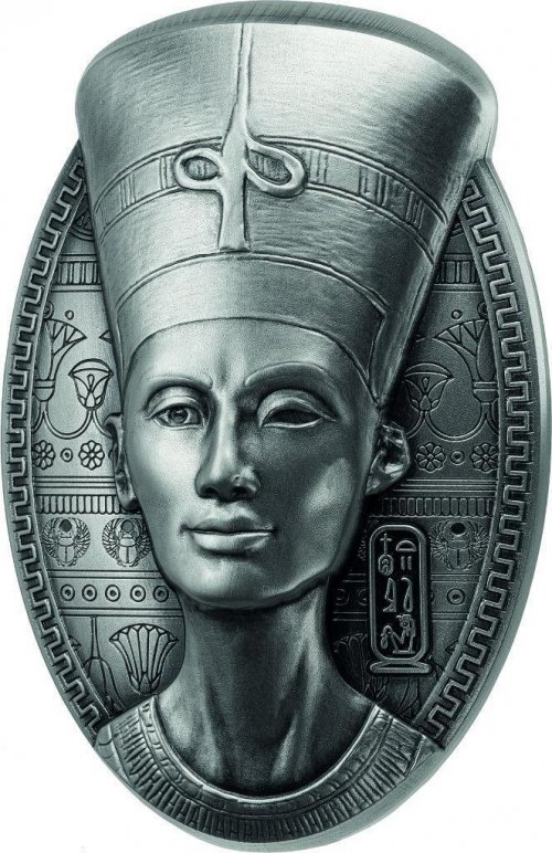 Djibouti 2023 200 Francs Egg Shape Coin - Nefertiti 3 Oz silver coin