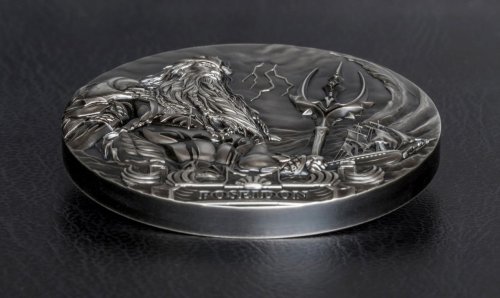 Cook Island 2019 20$ Gods of the World - Poseidon Sea God 3 Oz Silver Coin