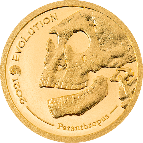 Mongolia 2021 1000 Togrog - Golden Paranthropus AU coin