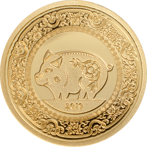 Mongolia 2019 1000 Togrog - Year of the Pig gold coin