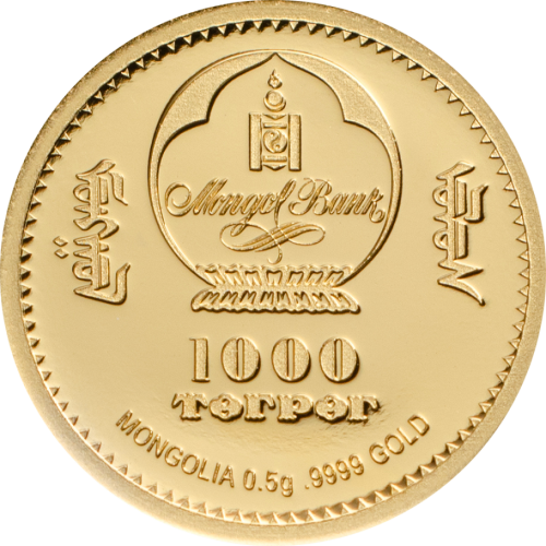 Mongolia 2019 1000 Togrog - Year of the Pig gold coin