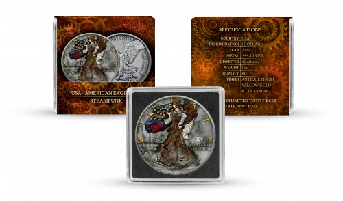 USA 2023 1$ American Eagle - Steam Punk Ag999 1 oz silver coin