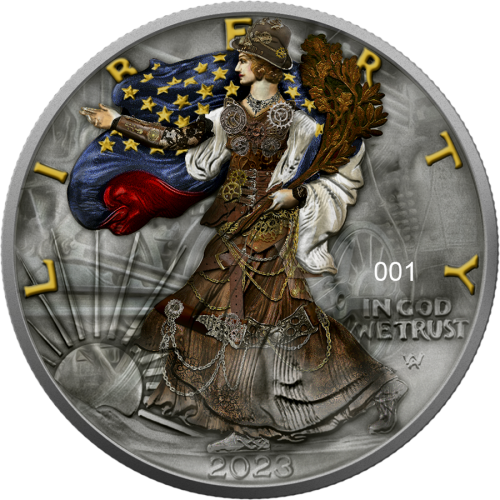 USA 2023 1$ American Eagle - Steam Punk Ag999 1 oz silver coin