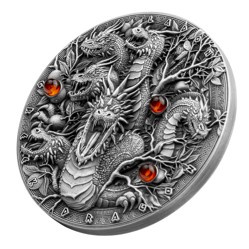 Niue 2022 2$ LADON GREEK DRAGON Dragons 2 Oz Silver Coin