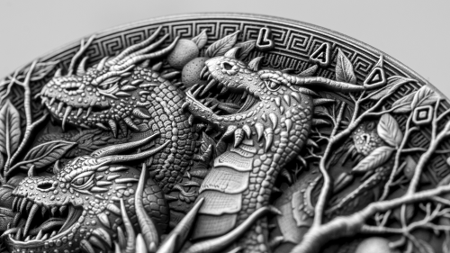 Niue 2022 2$ LADON GREEK DRAGON Dragons 2 Oz Silver Coin