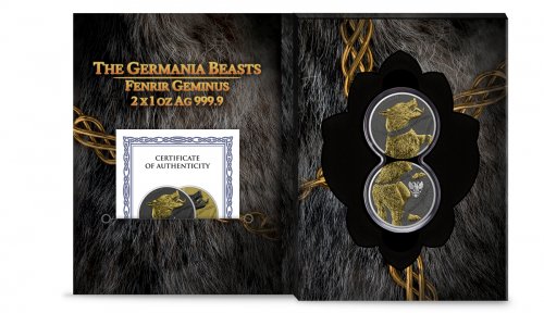 Germania 2022 5 Mark FENRIR GEMINUS Wolf Set 2x1 Oz Silver Coins