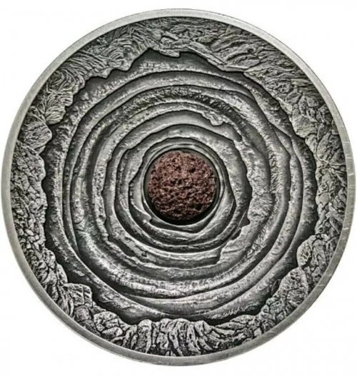 Niue 2014 2$ ERTA ALE Volcano Crater Ethiopia Lava 2 Oz Silver Coin