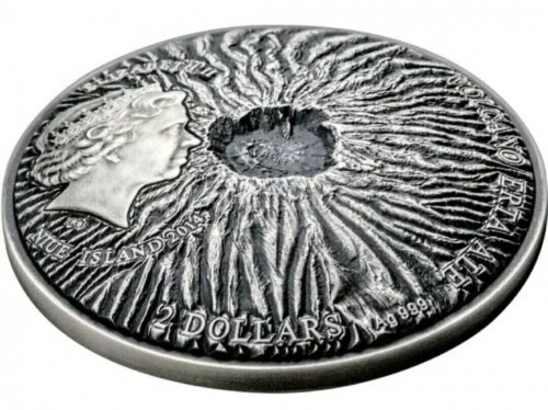 Niue 2014 2$ ERTA ALE Volcano Crater Ethiopia Lava 2 Oz Silver Coin