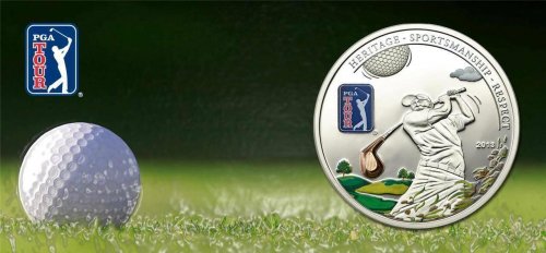 Cook Islands 2013 $5 PGA TOUR Golf Club Silver Coin