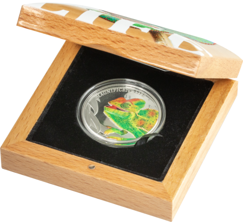 Cook Islands 2020 5$ - Chameleon - Magnificent Life - 1 Oz Proof Silver Coin