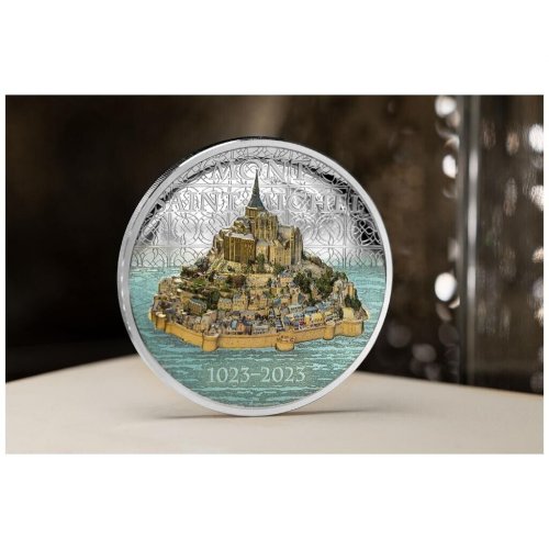 Cook Islands 2023 25$ - MONT SAINT MICHEL 5 Oz Silver Coin