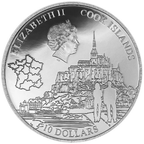 Cook Islands 2023 10$ - MONT SAINT MICHEL 2 Oz Silver Coin