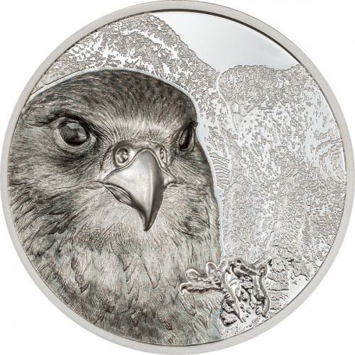 Mongolia 2023 2000Togrog FALCON Wild Mongolia 3 Oz Silver Coin