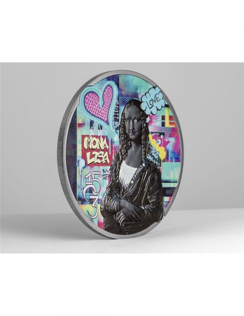 Cook Islands 2023 20$ - MONA LISA Graffiti Art 3 Oz Silver Coin