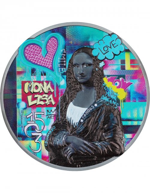 Cook Islands 2023 20$ - MONA LISA Graffiti Art 3 Oz Silver Coin